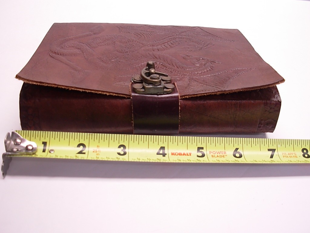 Handcrafted Leather Double Dragon Journal Metal Latch Unlined Pages India 5 x 7