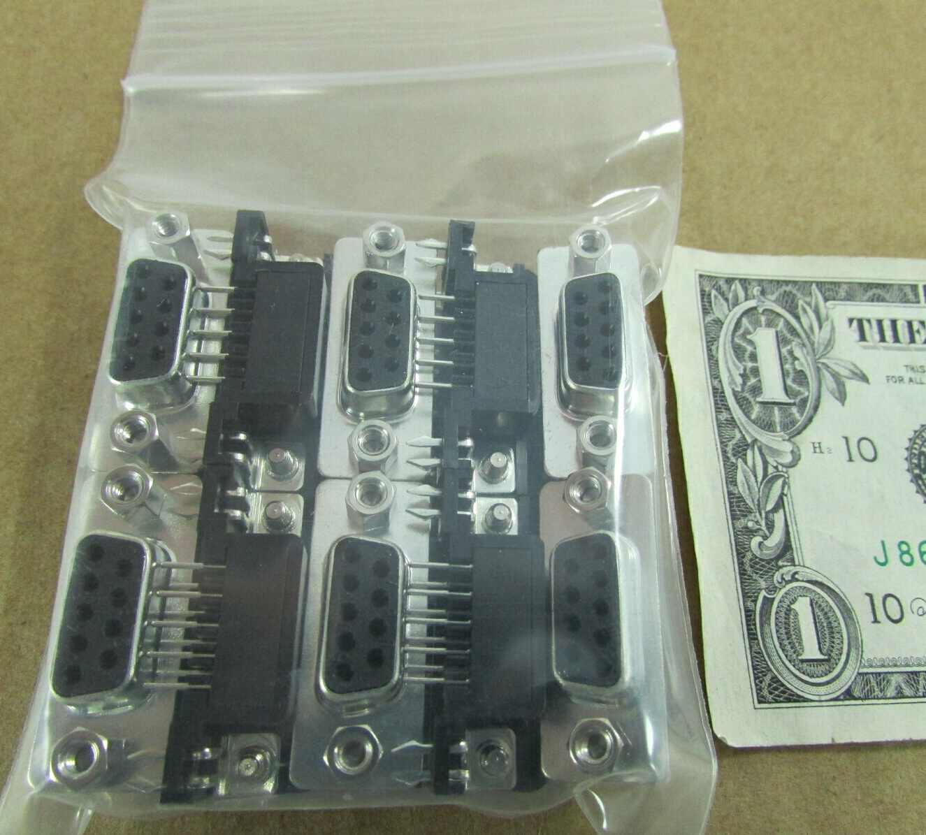 10 Female D-Sub Connectors DE-9 Pin Angle PC Board Mount Screw Terminal PCB