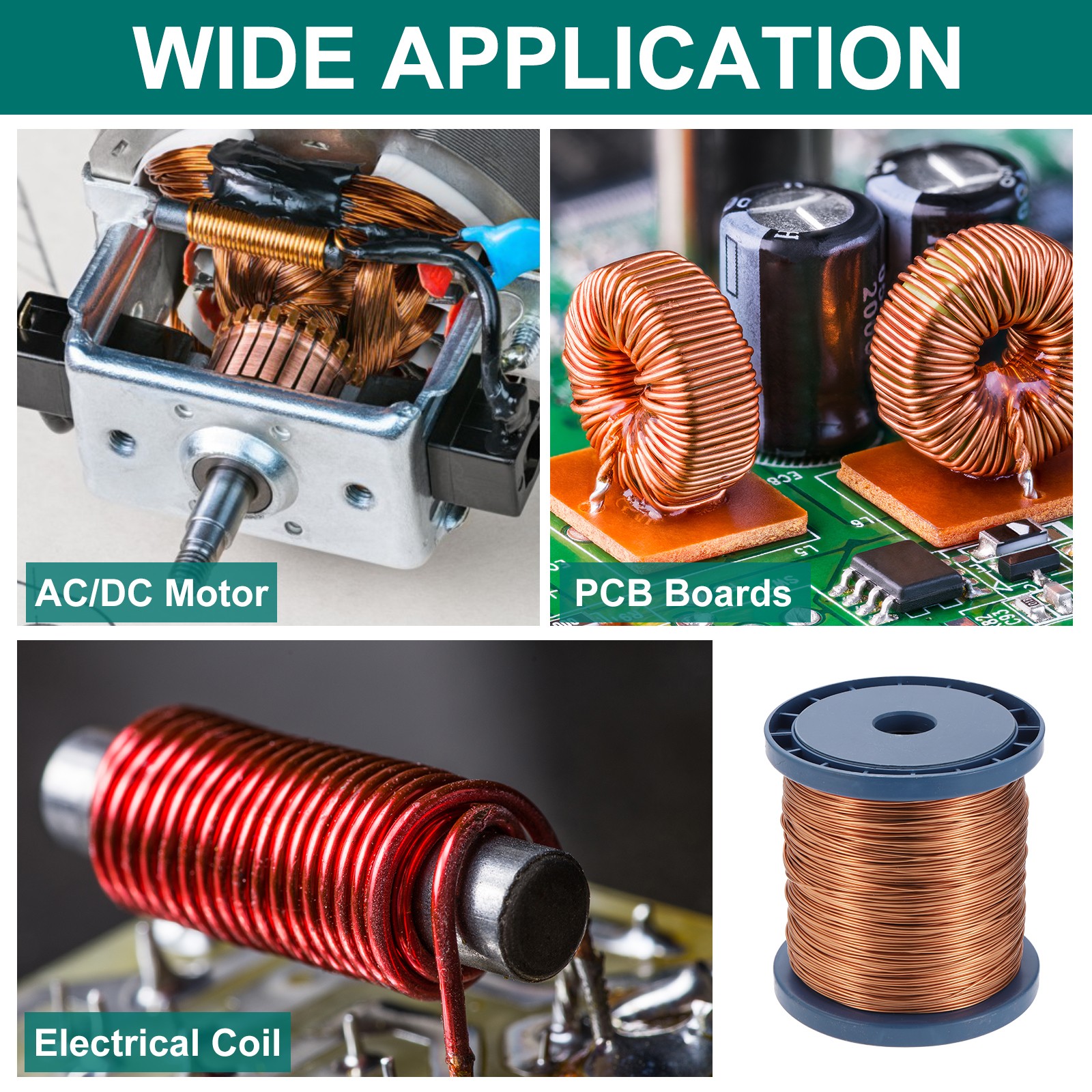 16 AWG Magnet Wire, 16 Gauge 80 oz Enameled Copper Wire, 155C(311F)