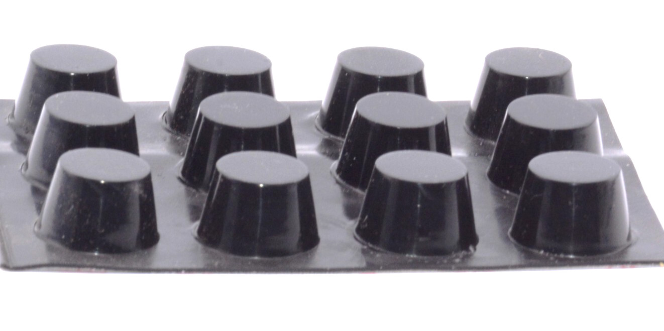 5/8″ Diameter x 3/8″ Tall Silicone Rubber Feet Peel & Stick for Equipment Pads