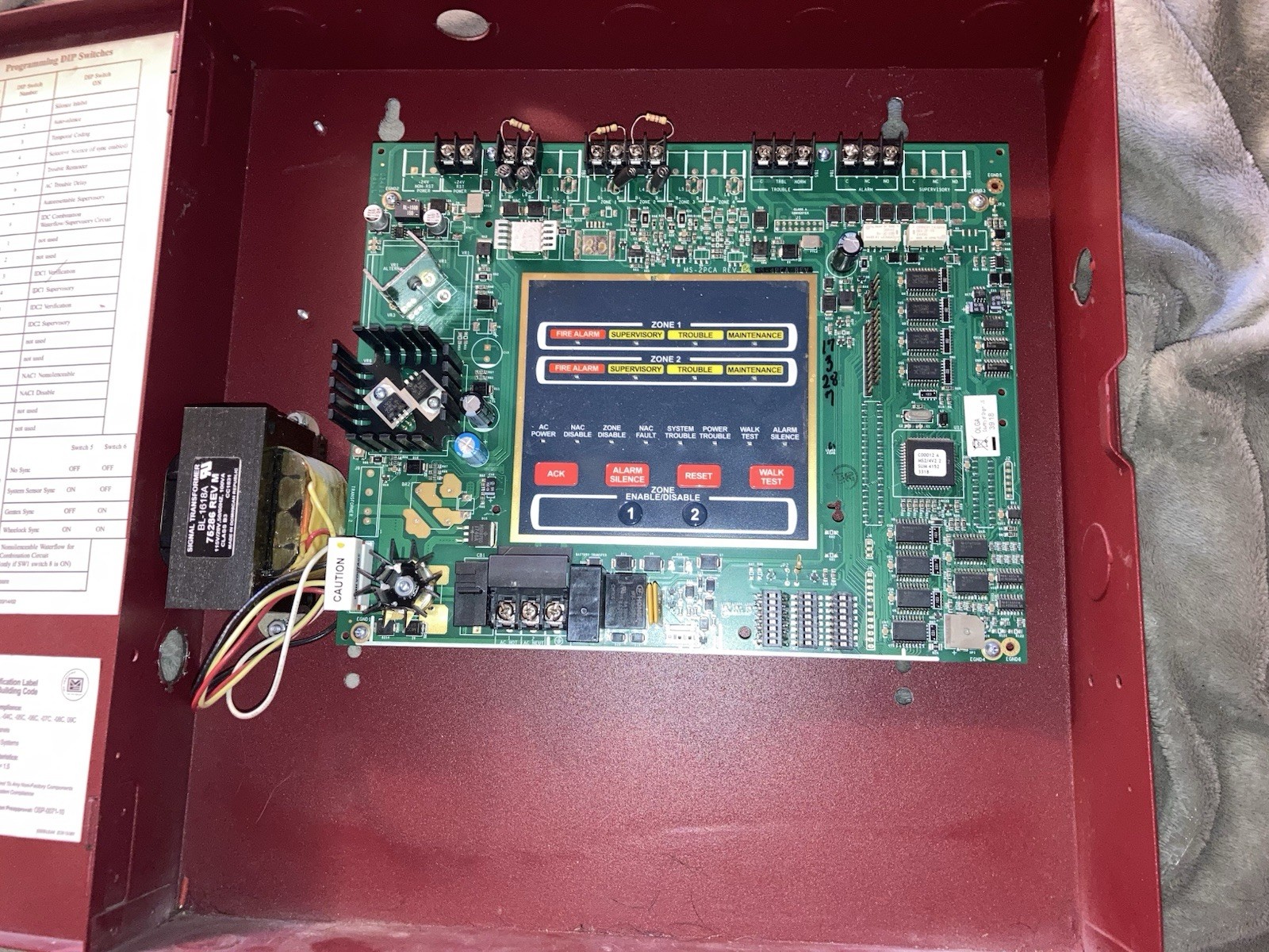 Fire-Lite MS-2 Fire Alarm Control Panel FOR PARTS/Repair