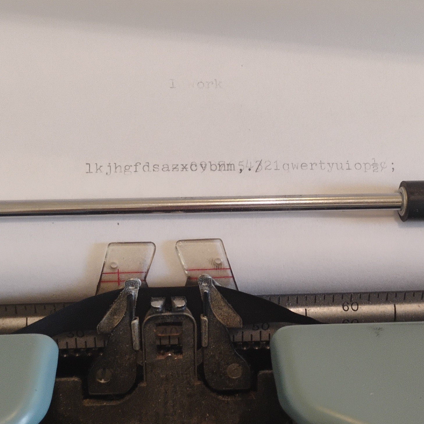Smith-Corona SCM Super Sterling Portable Typewriter w/ Case Blue Works Perfectly