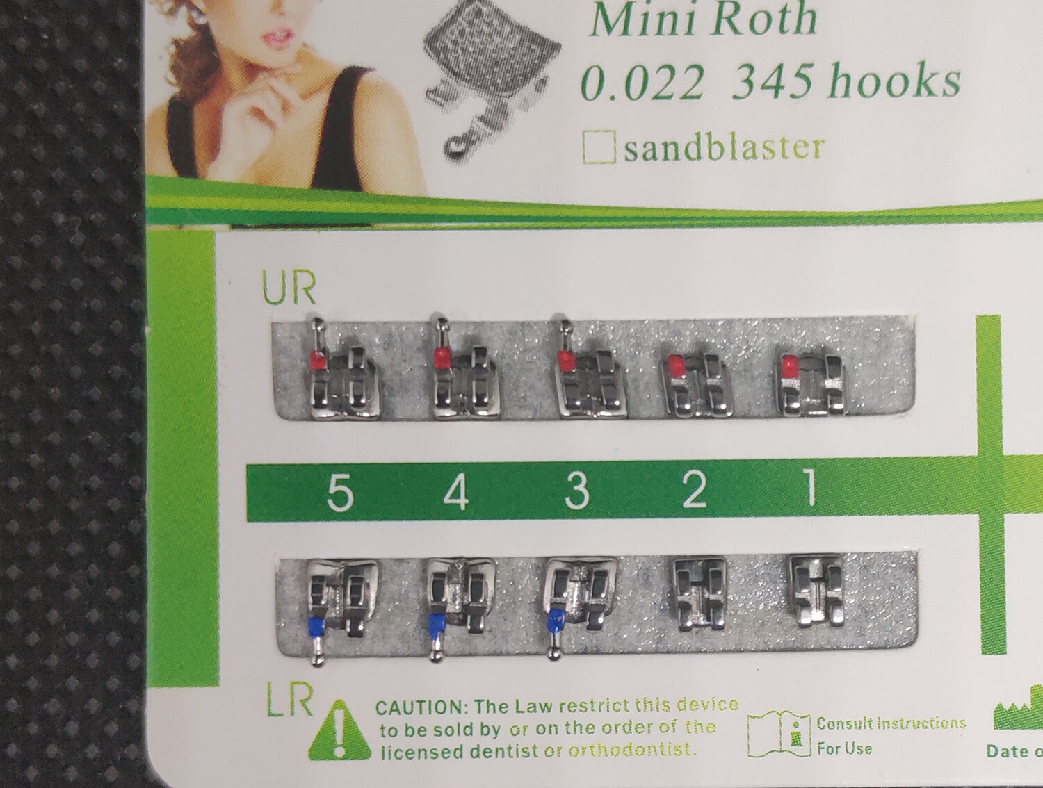 10 Sets Dental Orthodontic Bracket MIM Monoblock Mini Roth/MBT 022/018 345 Hooks