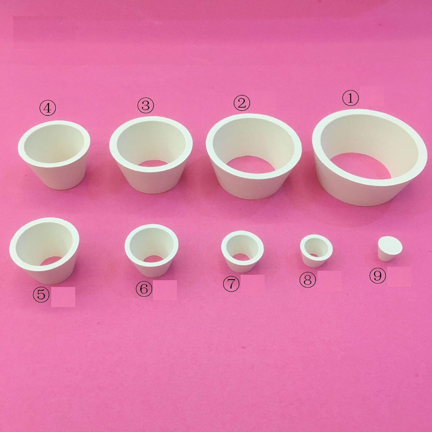 9 Count Filter Adapter Cones Set, Buchner Funnel Flask Adapter Set, Tapered Coll