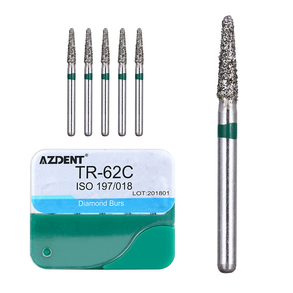 100Pcs Dental Diamond Burs Polishing Repair Kit for High Speed Handpiece 20Types