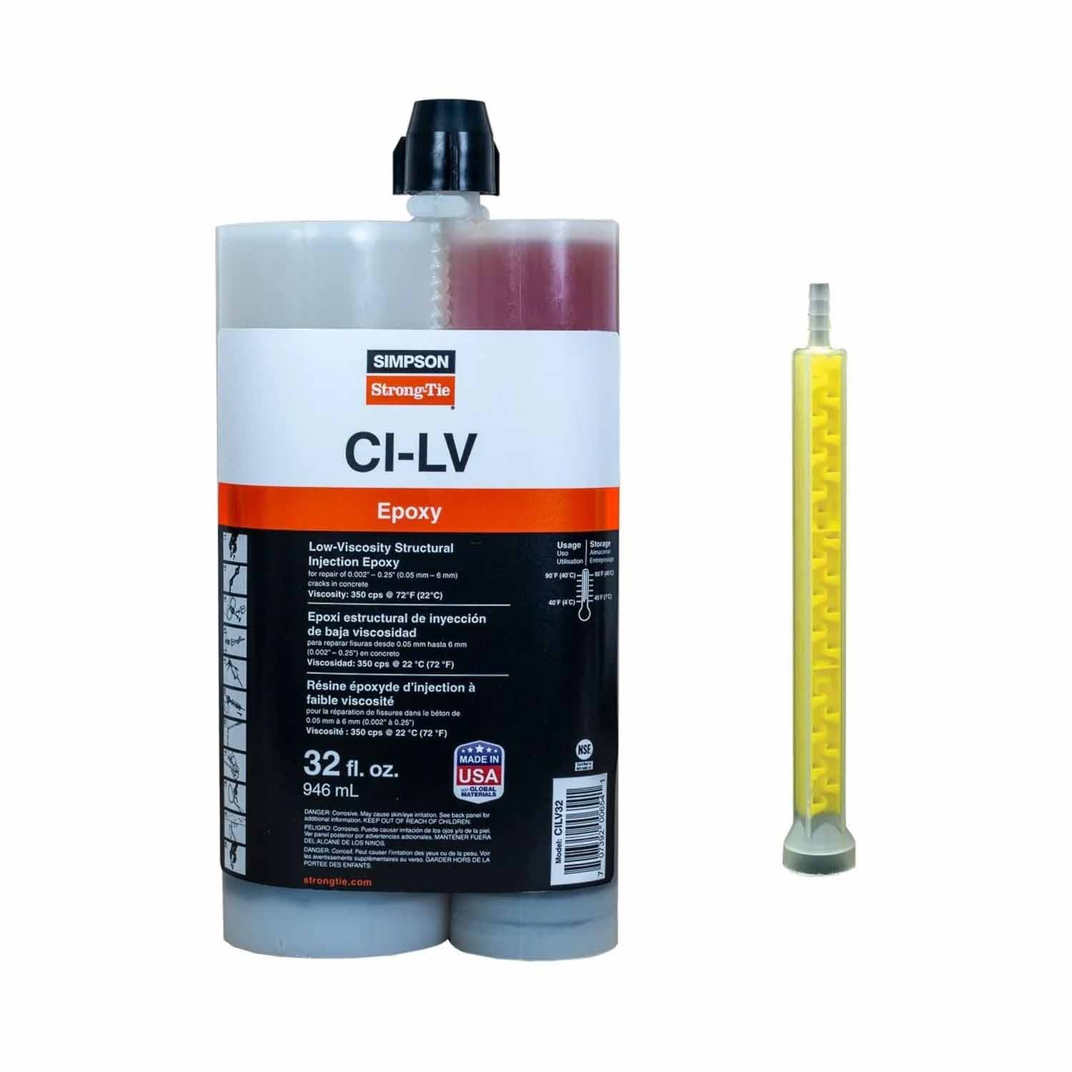 Simpson Strong-Tie CILV32 32 oz Low-Viscosity Structural Injection Epoxy