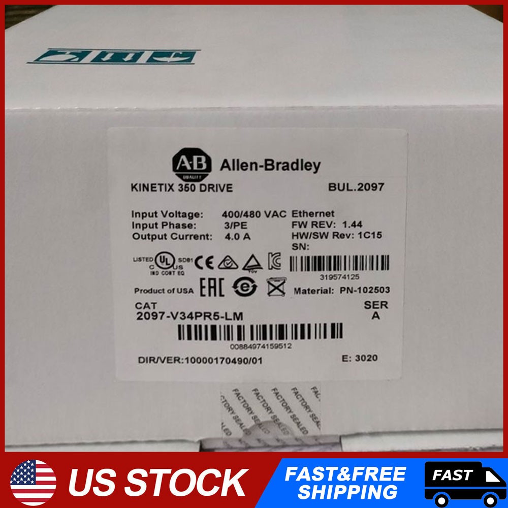 AB 2097-V34PR5-LM NEW Sealed Kinetix 350 Servo Drive LM US Free Tax