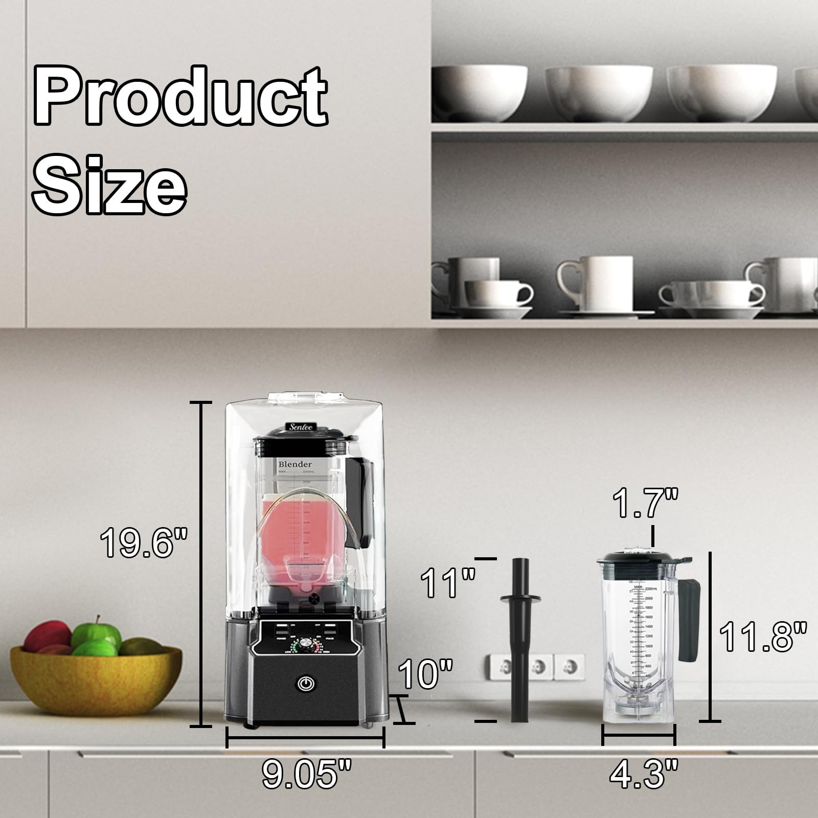 Commercial Blender for Smoothies, 2.5HP Motor, Stainless Steel Blade, 80oz