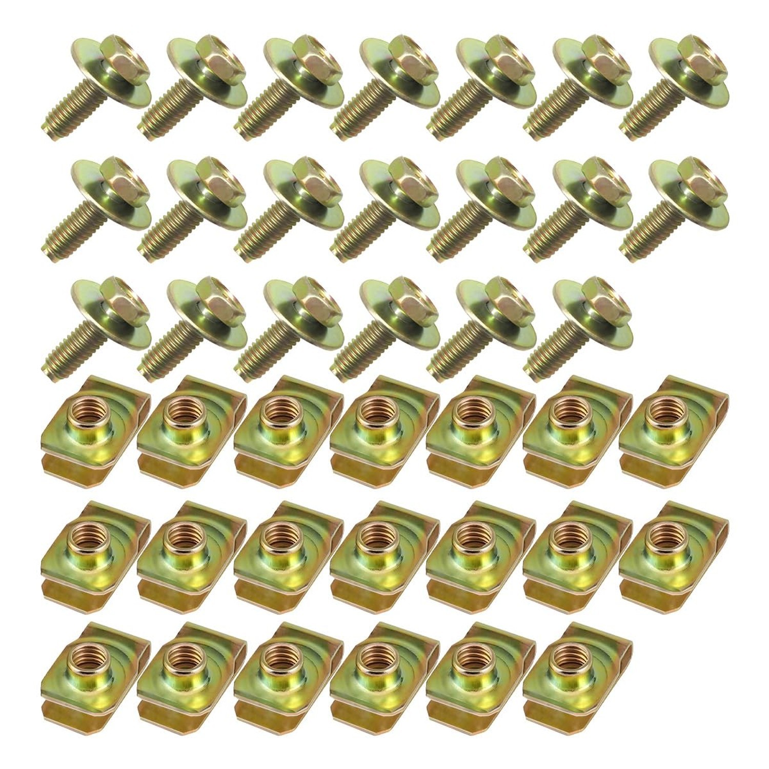 40PCS Car Body Bolts M6-1.0 & Extruded U-Nuts Clips Kit, Bumper Fenders Liner…