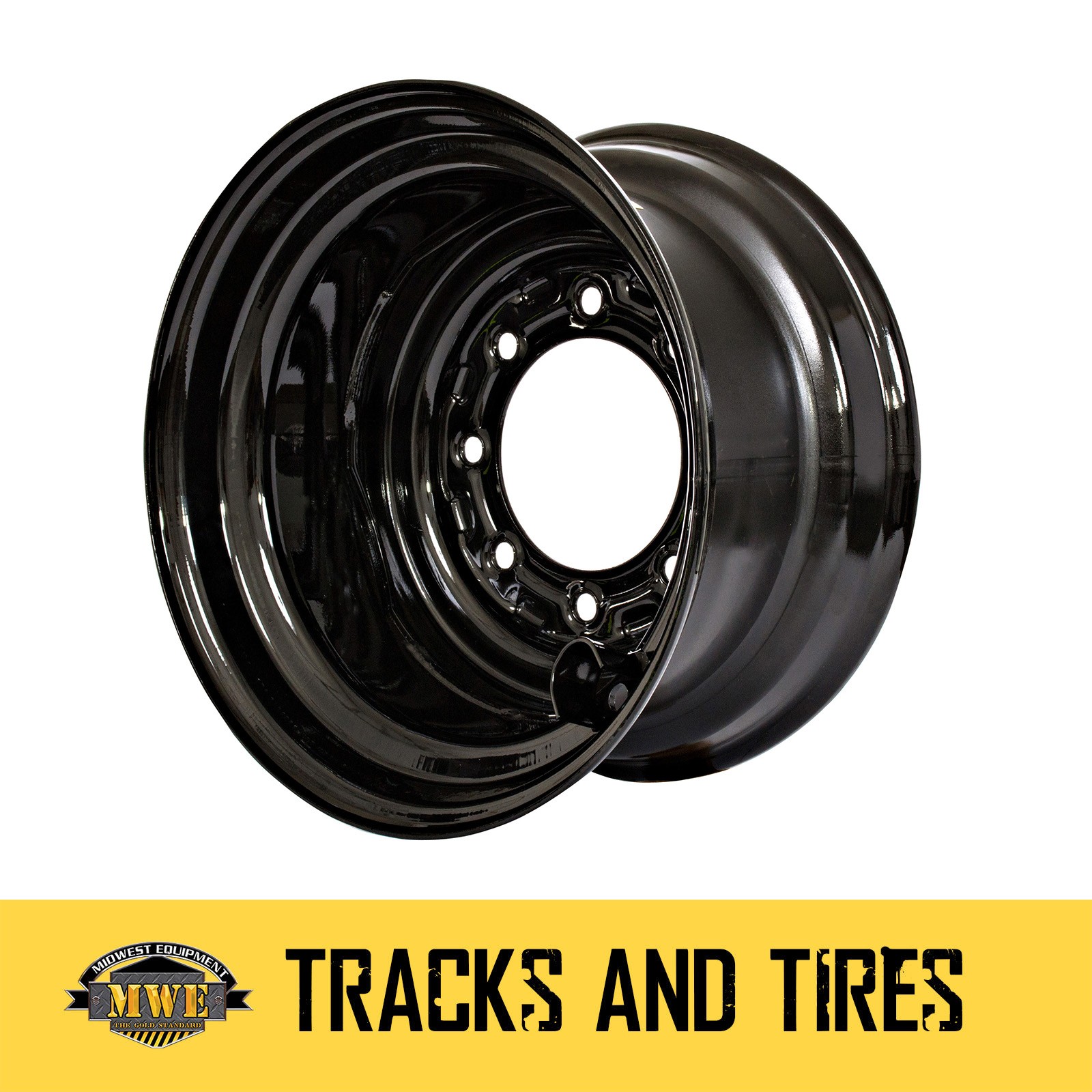 Fits CASE SV280 Skid Steer – Gloss Black Bolt Hole Rim/Wheel for 12-16.5 Skid St