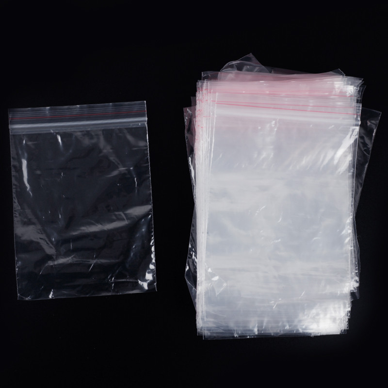 100pcs Clear Plastic Bag Grip Self Seal Resealable Mini Packing Bags