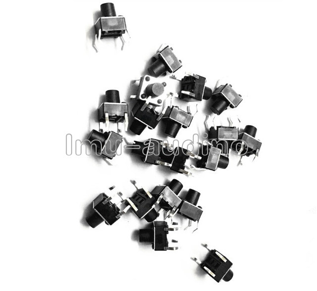 100PCS 6x6x5mm DIP Through-Hole 4pin Tactile Push Button Switch Momentary