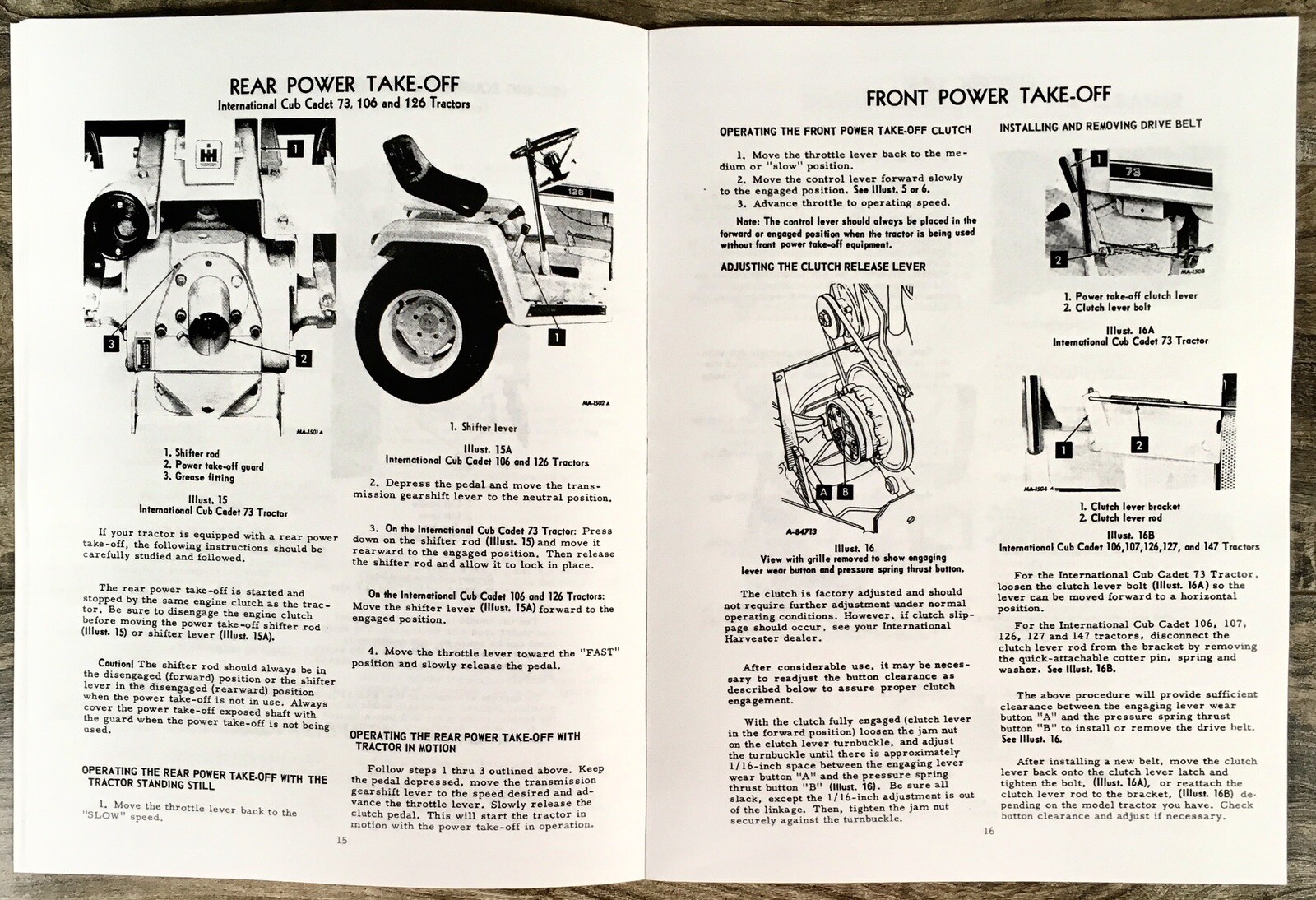 International Cub Cadet 126 127 147 Lawn Tractor Operators Service Repair Manual