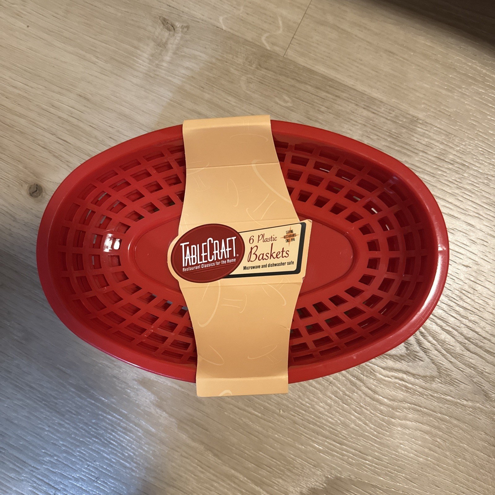 Fast Food Baskets, 9.25 x 6 inch Oval, Set of 12, Red – TableCraft –