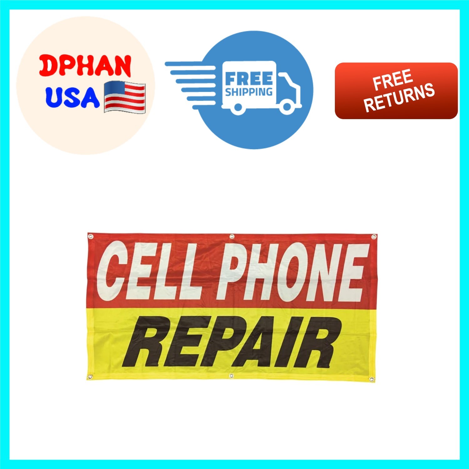 2×4 Ft Durable Polyester Cell Phone Repair Banner – Vibrant Business Signage