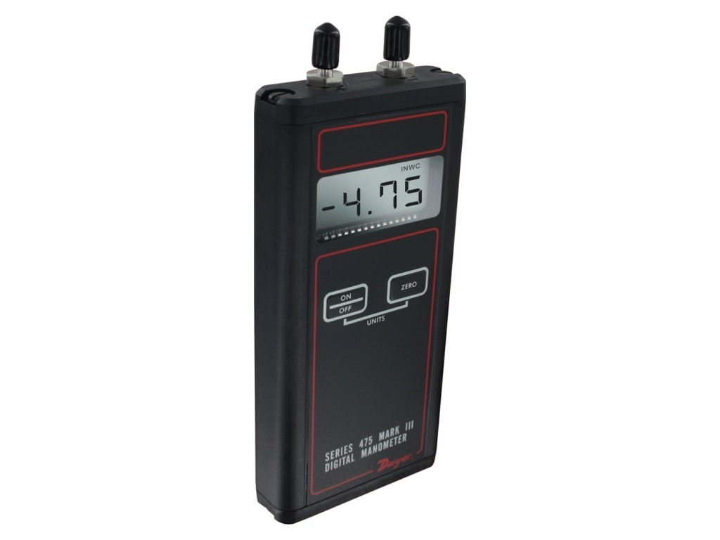 Dwyer 475-3-FM – Digital Manometer, Handheld, Intrinsically Safe, 0-200.0′ w.c.
