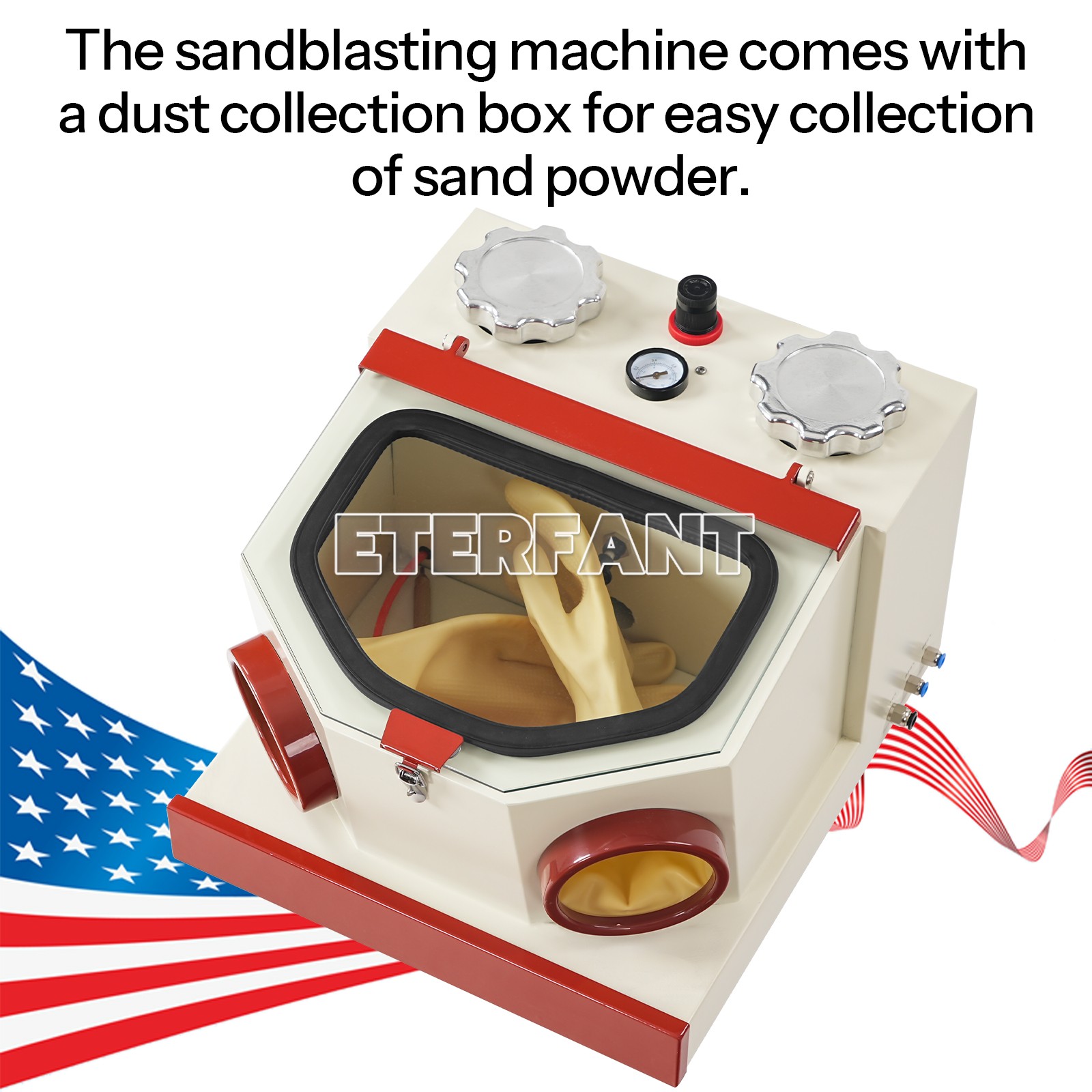 TwinPen Sandblaster with Dust Collection Box and LED Strip Light 2 Aluminum Tank