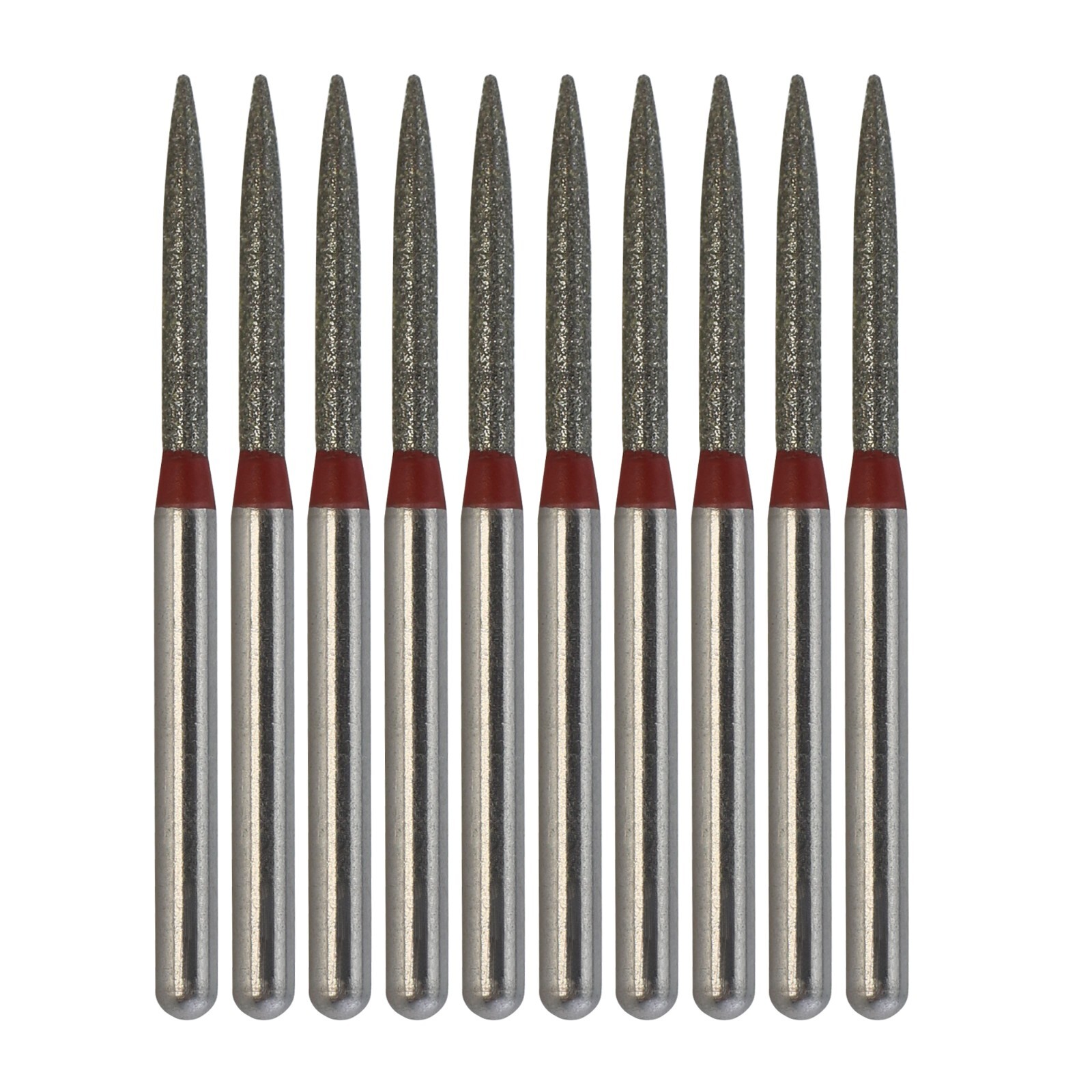 10pc Dental Diamond Bur 863/012F Flame Bur Fine Grit FG High Speed Handpiece Bur