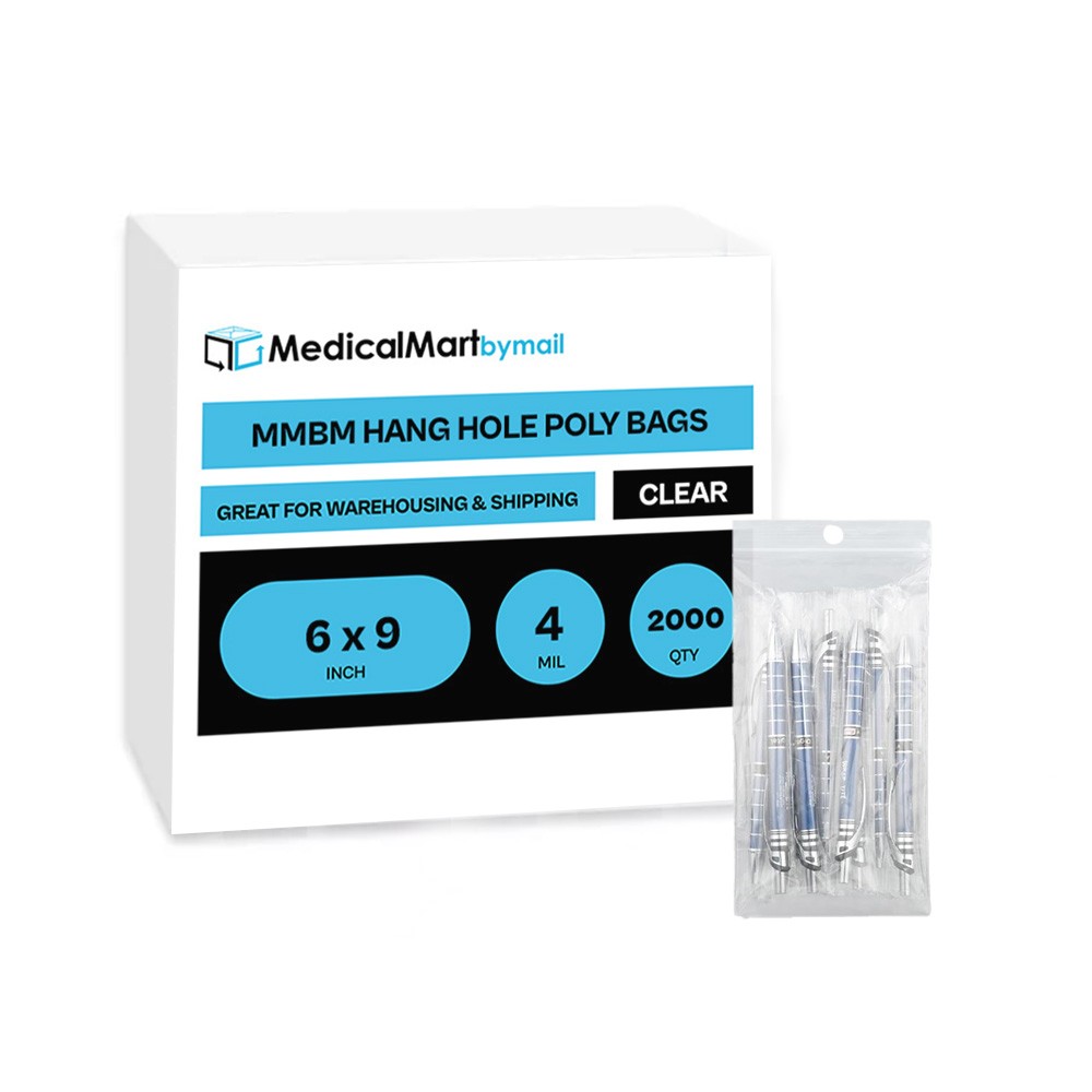 4 Mil Clear Reclosable Plastic Polybags 6″x9″ Top Seal w/ Hang Hole 2000 Packs