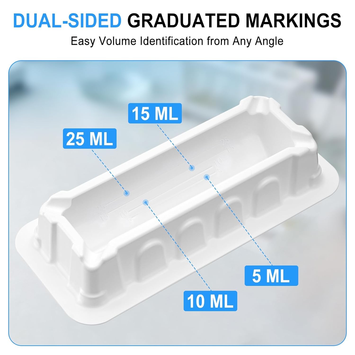 100 Pcs 25mL Reagent Reservoir Non-Sterile for 8-Channel Pipettes Dual-Sided US