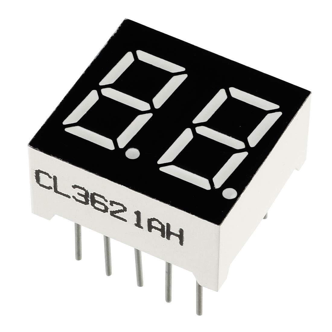 uxcell Common Cathode 10 Pin 2 Bit 7 Segment Display 0.59 x 0.55 x 0.28 Inch …