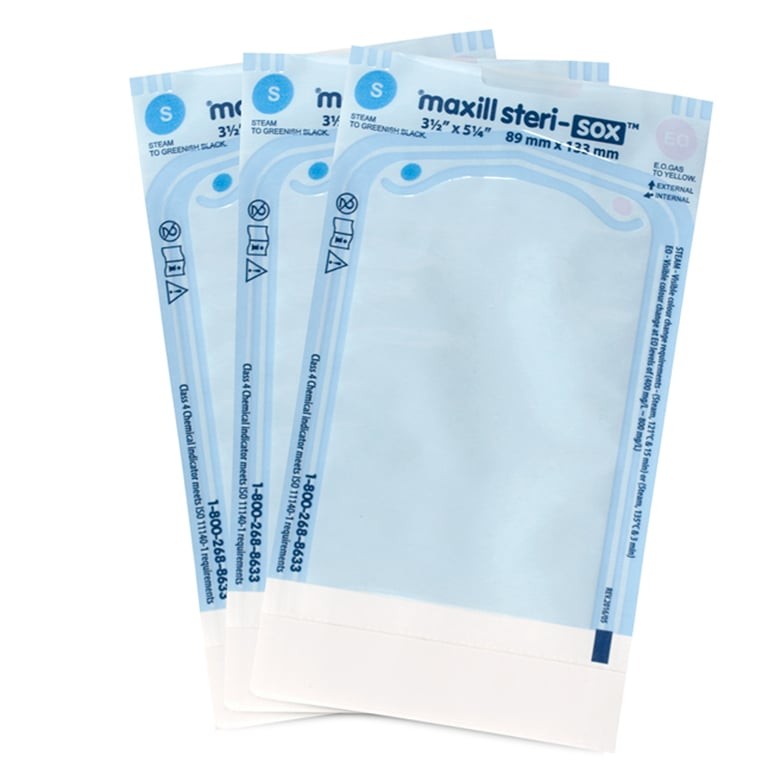 Maxill 60042 Steri-Sox Self-Sealing Sterilization Pouches 3.5″ X 5.25″ 200/Bx