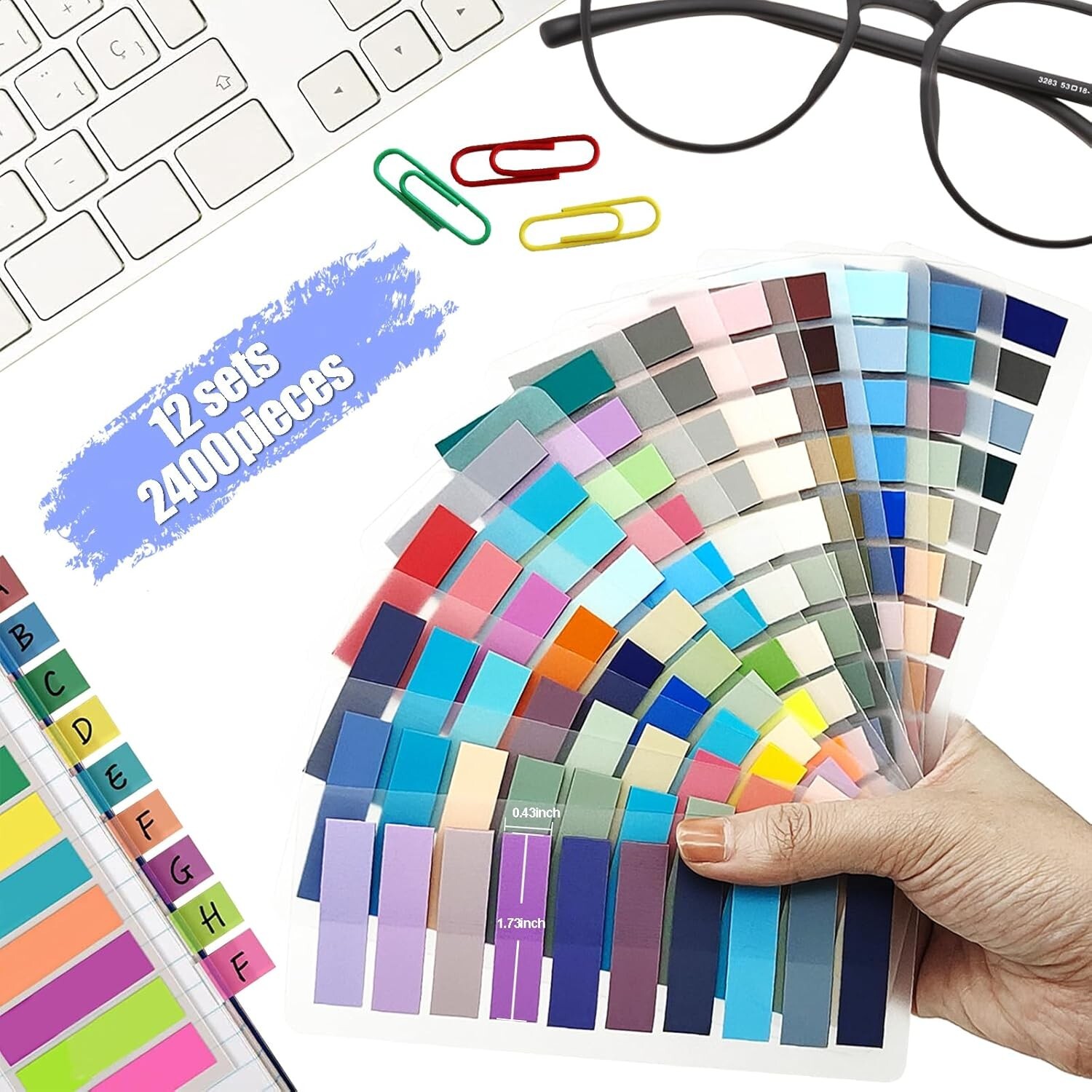 Sticky Tabs 300 Pc or 2400 pcs Book Tabs for Page Markers Transparent Annotation