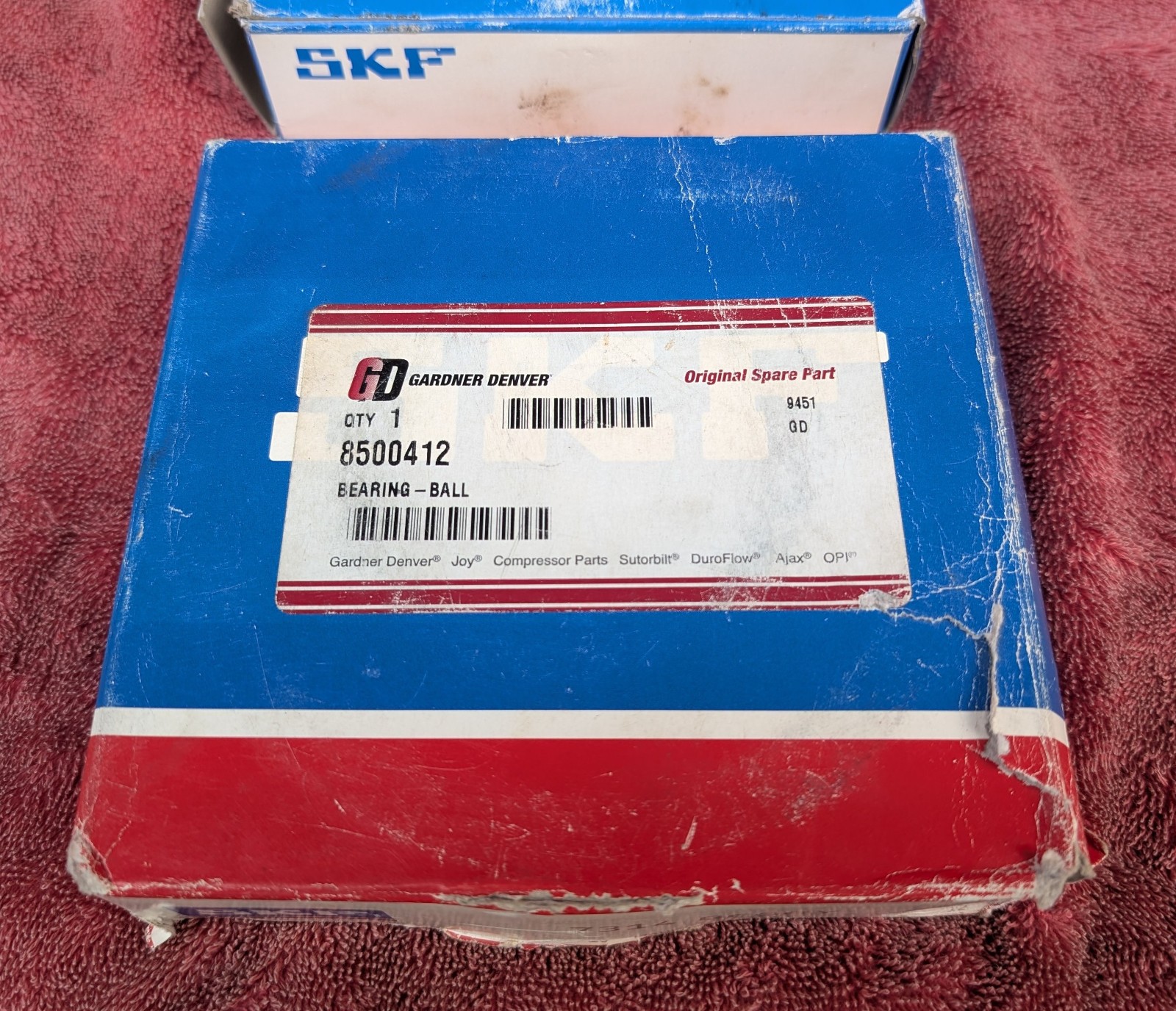 One NEW SKF 7314 BEGBY Single Row Angular Contact Ball Bearing, Gardner Denver