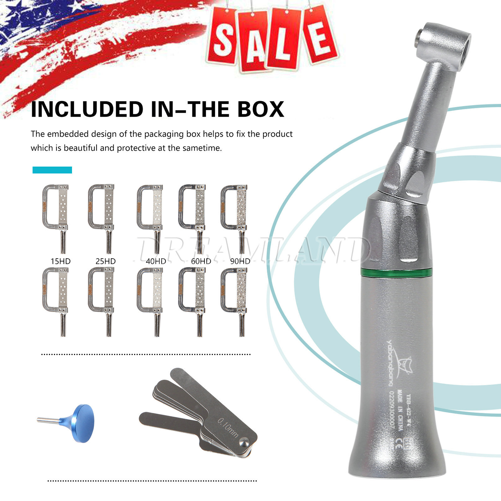 4:1 Reciprocating Dental Contra Angle IPR Handpiece +10 Interproximal Strips Kit
