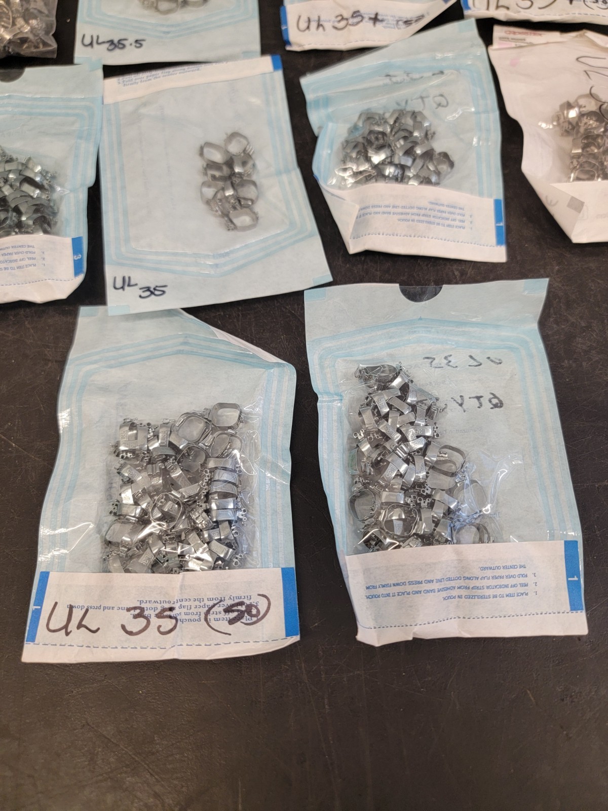 Molar Bands. Dental, Stainless, Various Sizes 300+ Count (Z8)