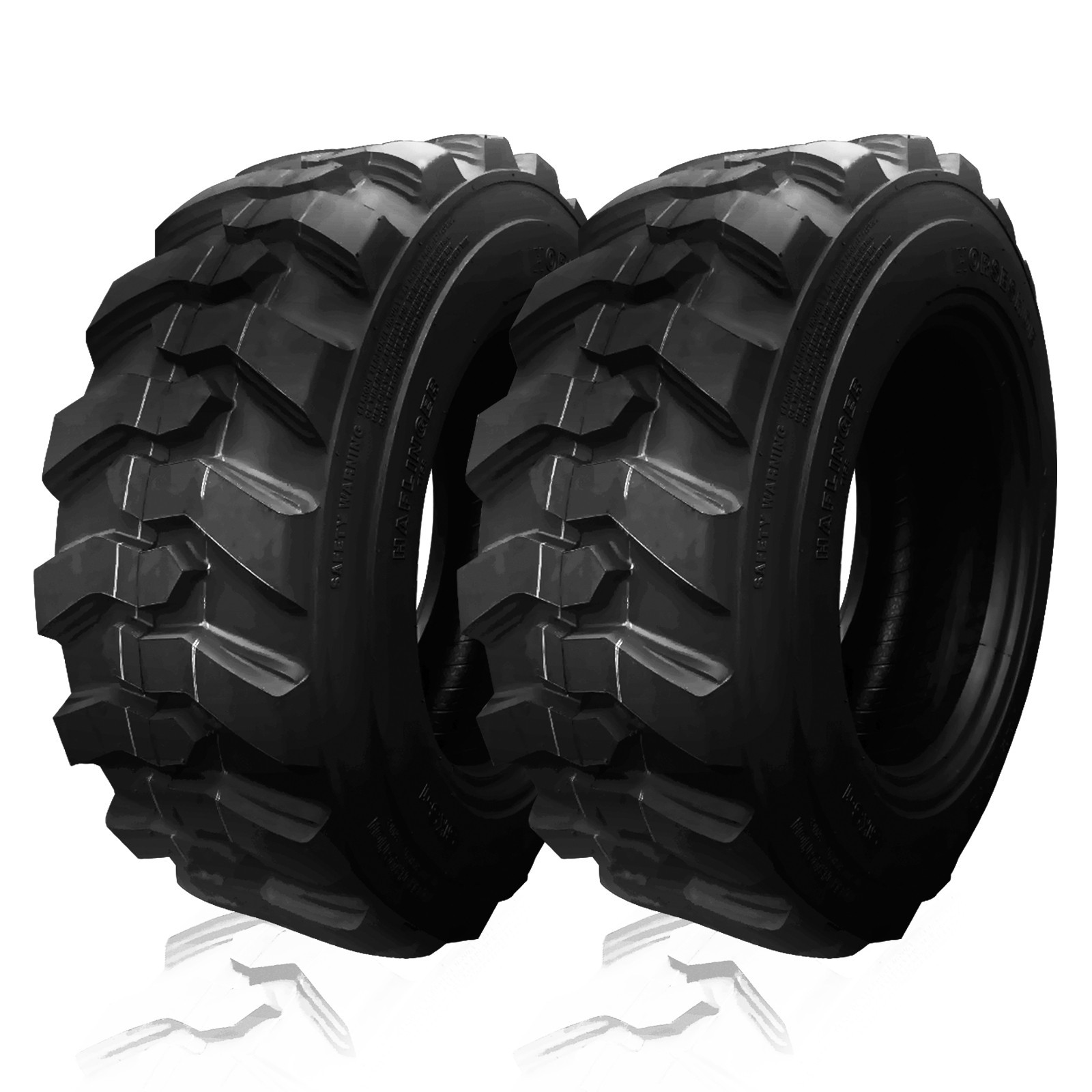 2 New 27×8.5-15 Skid Steer Tires 12PR LRF HAFLINGER Heavy Duty Rim Guard Wall TL
