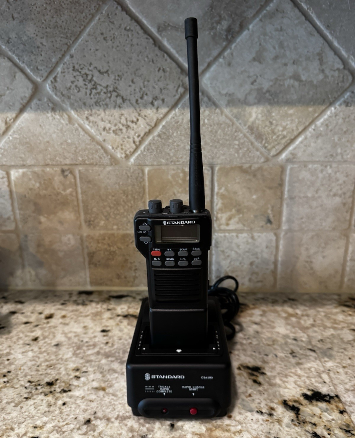 Standard HX230S Marine VHF Handheld Radio w/ Charger, Antenna & Original Box