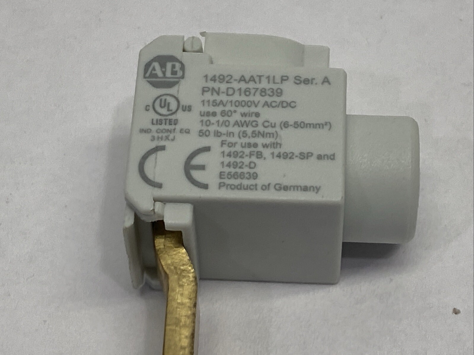 Allen Bradley 1492-AAT1LP Ser A Miniature Circuit Breaker Busbar Connector