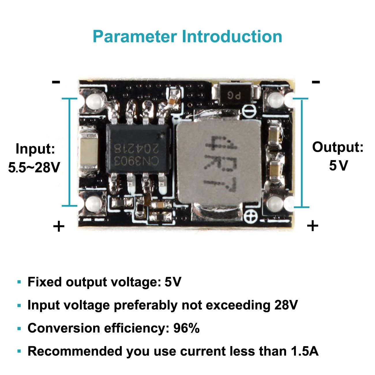 5V Buck Converter Module 5 Packs DC 30V to Step Down Regu Style: 5PCS-5V-Black