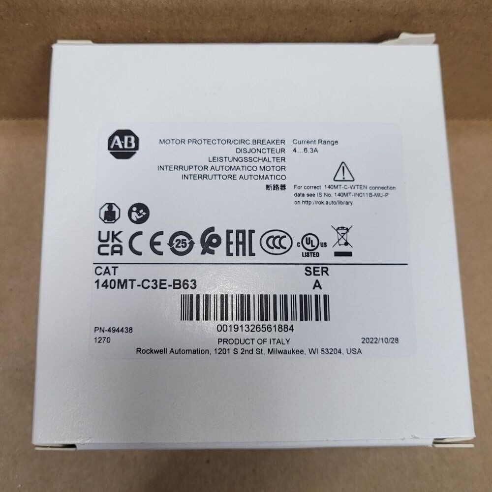 ALLEN BRADLEY 140MT-C3E-B63 Motor Protector / Circuit Breaker US Free Tax