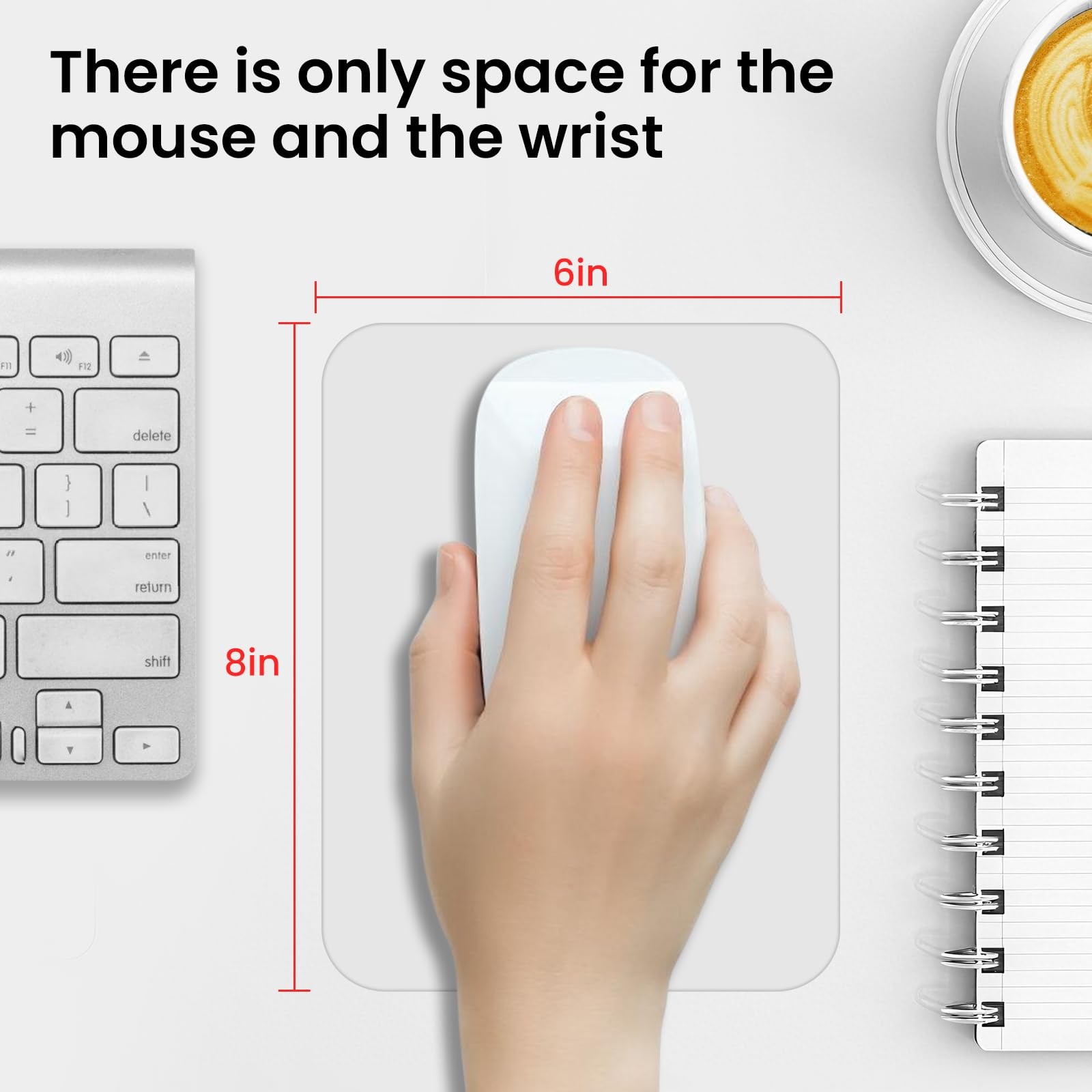 ZYAOTWQZ Small Mouse Pad 6 x 8 Inch, Horizontal and 8L x 6W inches, Grey