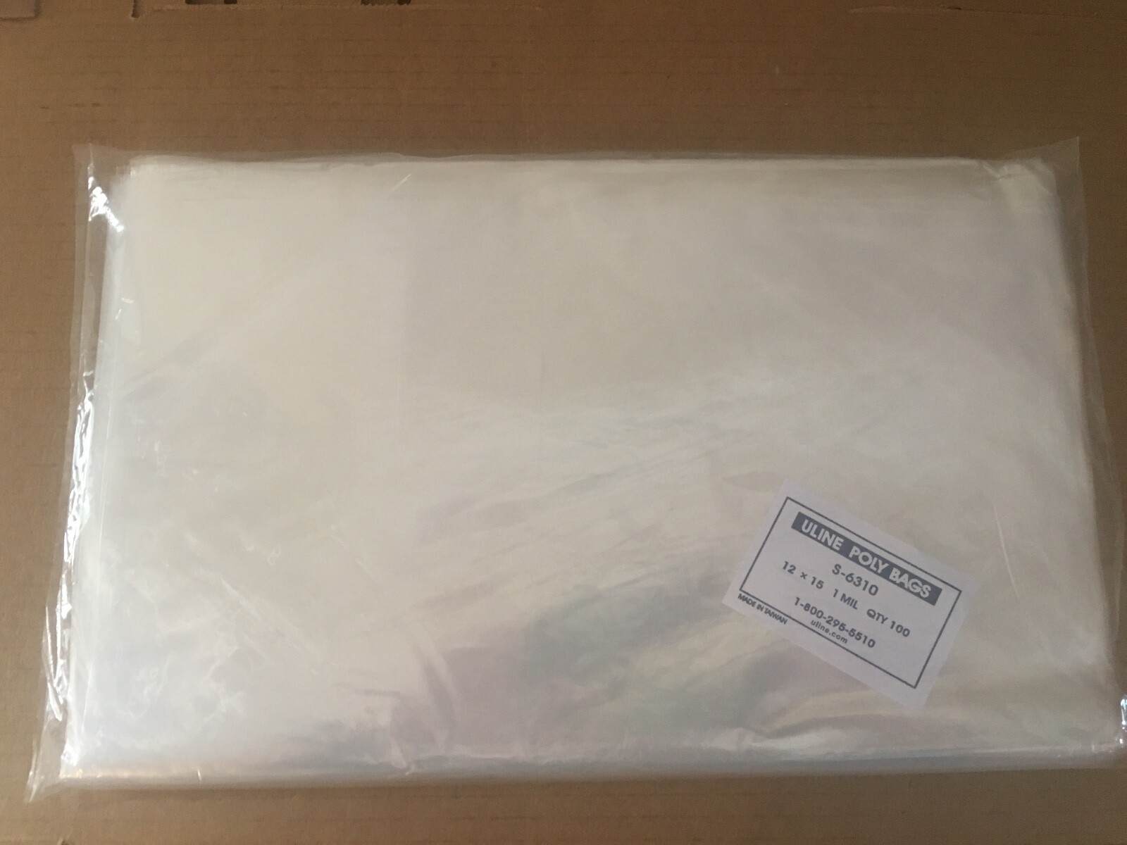 100 CLEAR 12 x 15 POLY BAGS LAY FLAT OPEN TOP PLASTIC PACKING ULINE BEST 1 MIL