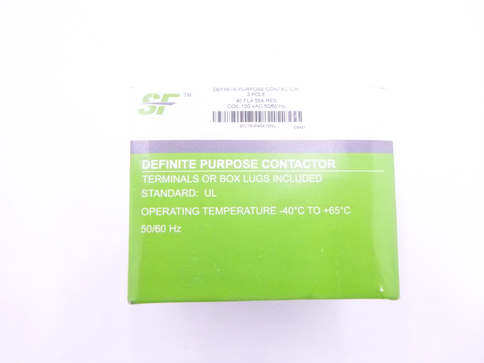 SF Trane SFCTR3P40A120VL CONTACTOR; 3P 40A 120VAC / LUGS
