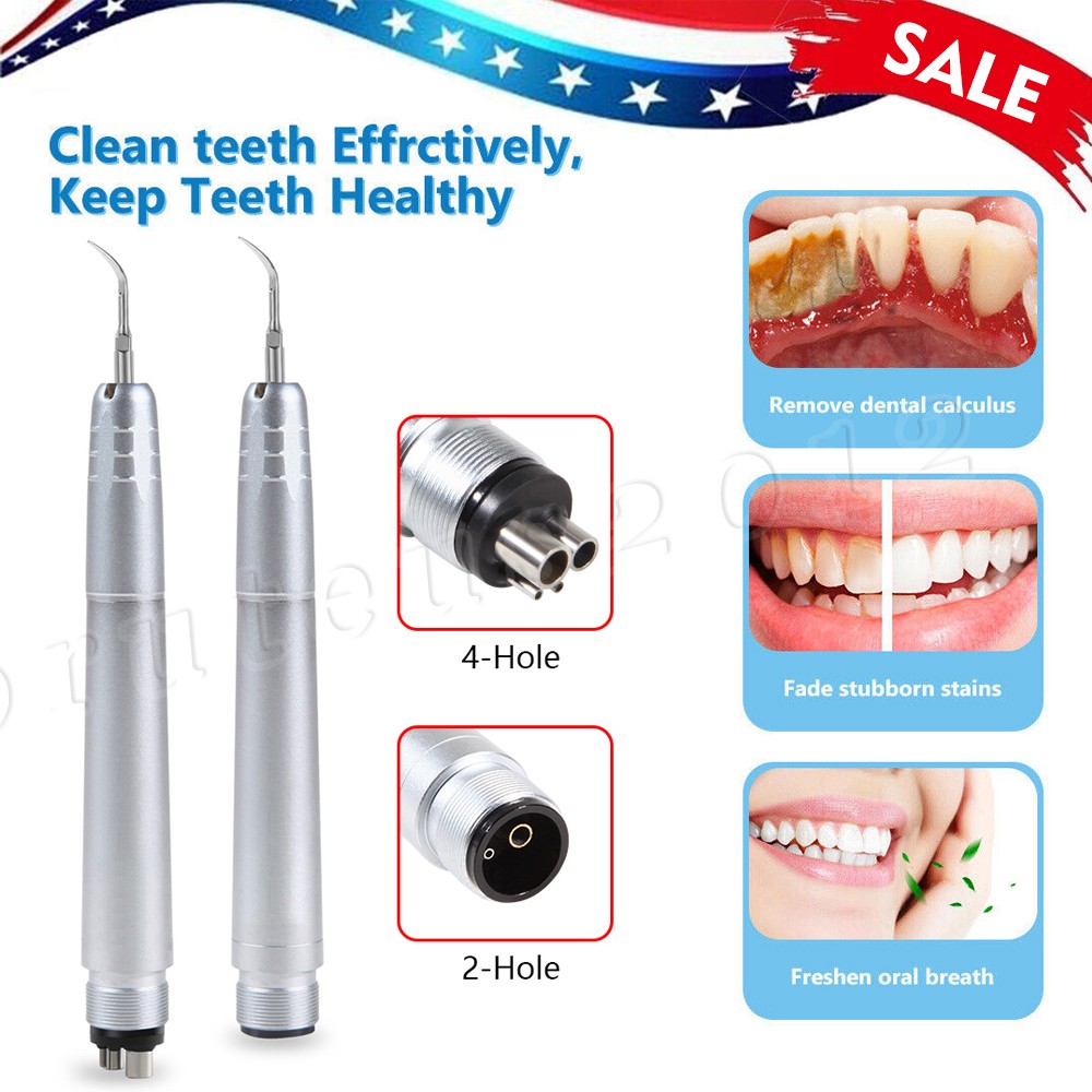 Dental Ultrasonic Air Perio Scaler Handpiece Hygienist 2/4 Holes with 3 Tips