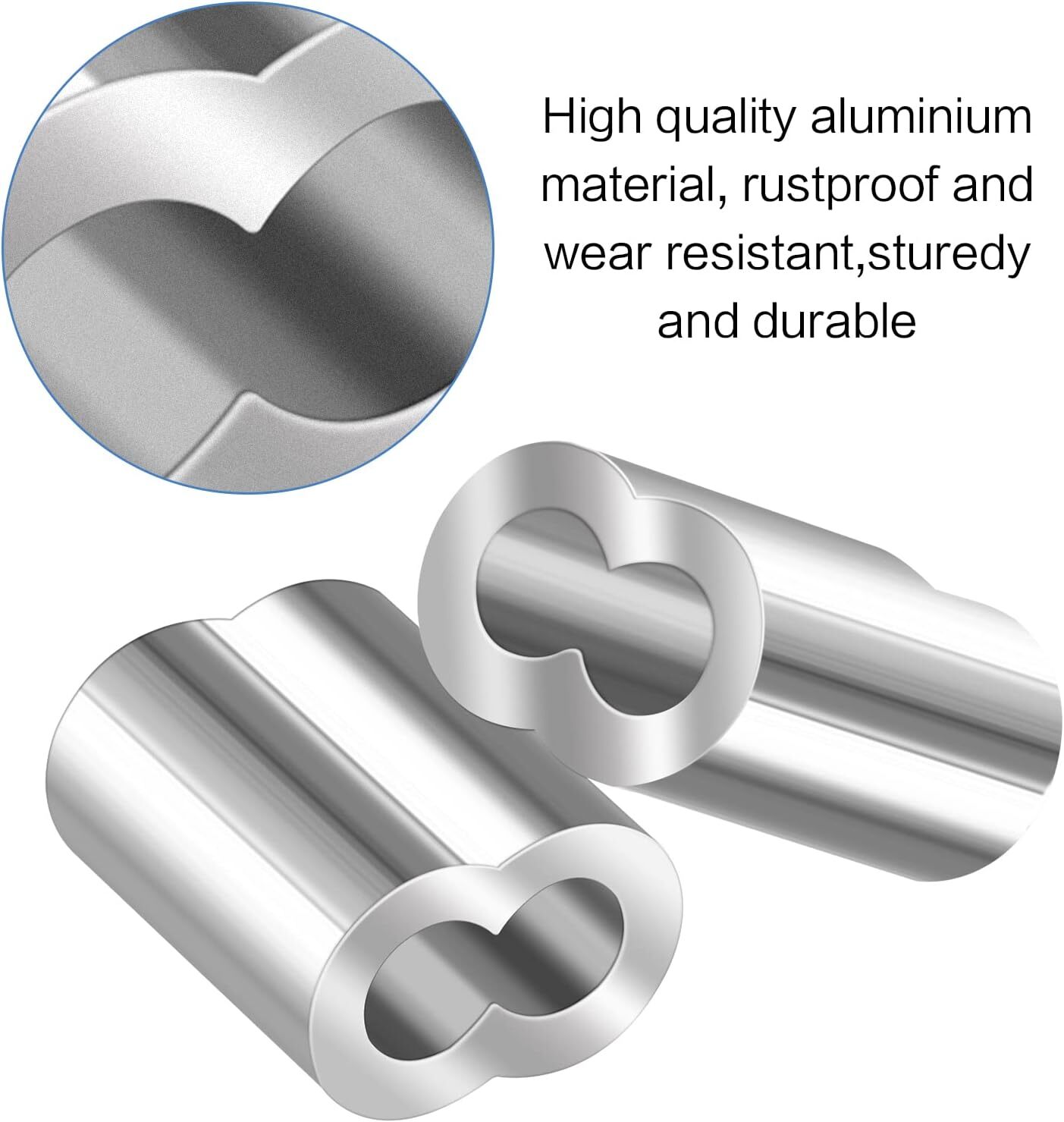 Oval Aluminum Sleeves Clamps for Wire Rope Swage Clip Crimping Loop Sleeve