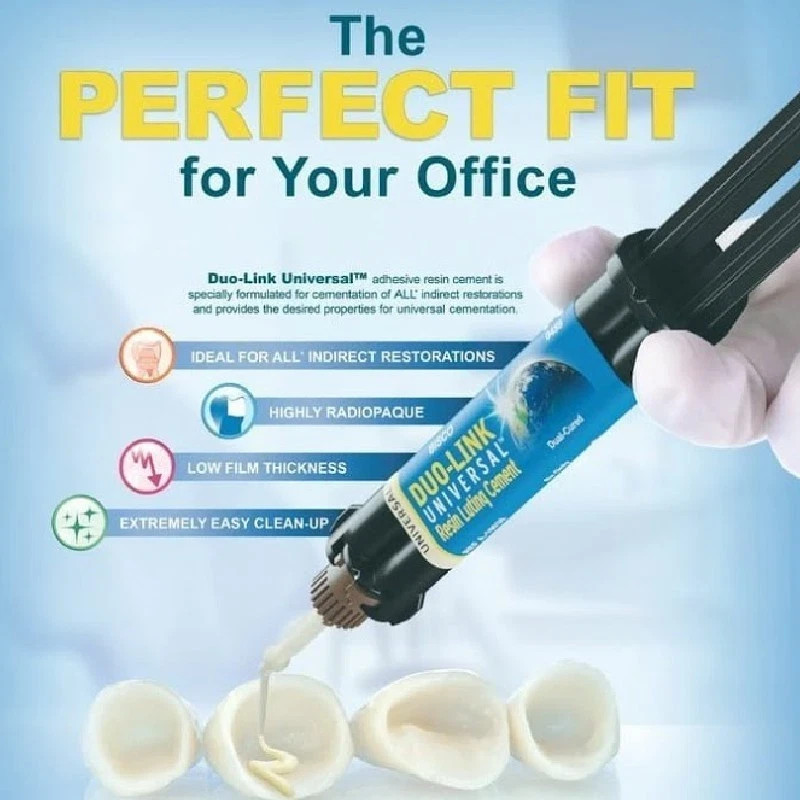 DUO LINK UNIVERSAL Dual Cured Automix Resin Dental Luting Cement 8gm with Tips