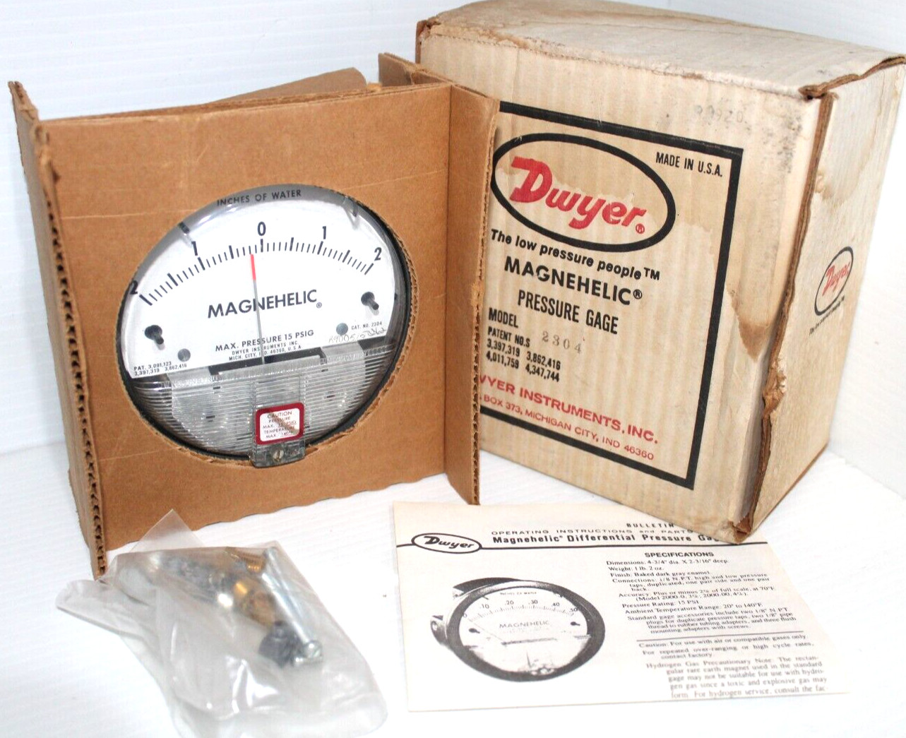 ⭐NEW IN BOX⭐ DWYER 2304 MAGNEHELIC DIFFERENTIAL PRESSURE GAGE