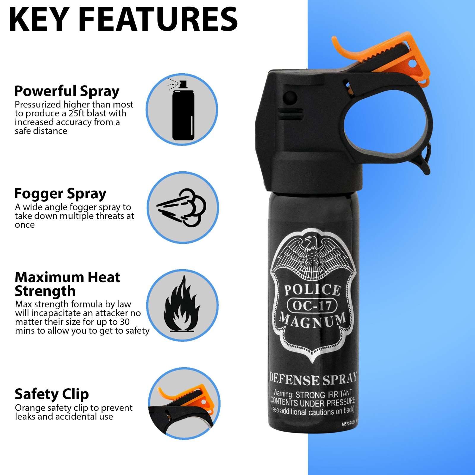 2 pack POLICE MAGNUM 3oz Fire Master pepper spray Fog Home Riot Crowd Control
