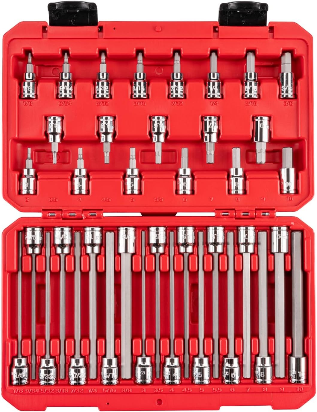 TEKTON 3/8 Inch Drive Hex 38-Piece (1/8-3/8 in., 3-10 mm), Standard and Long