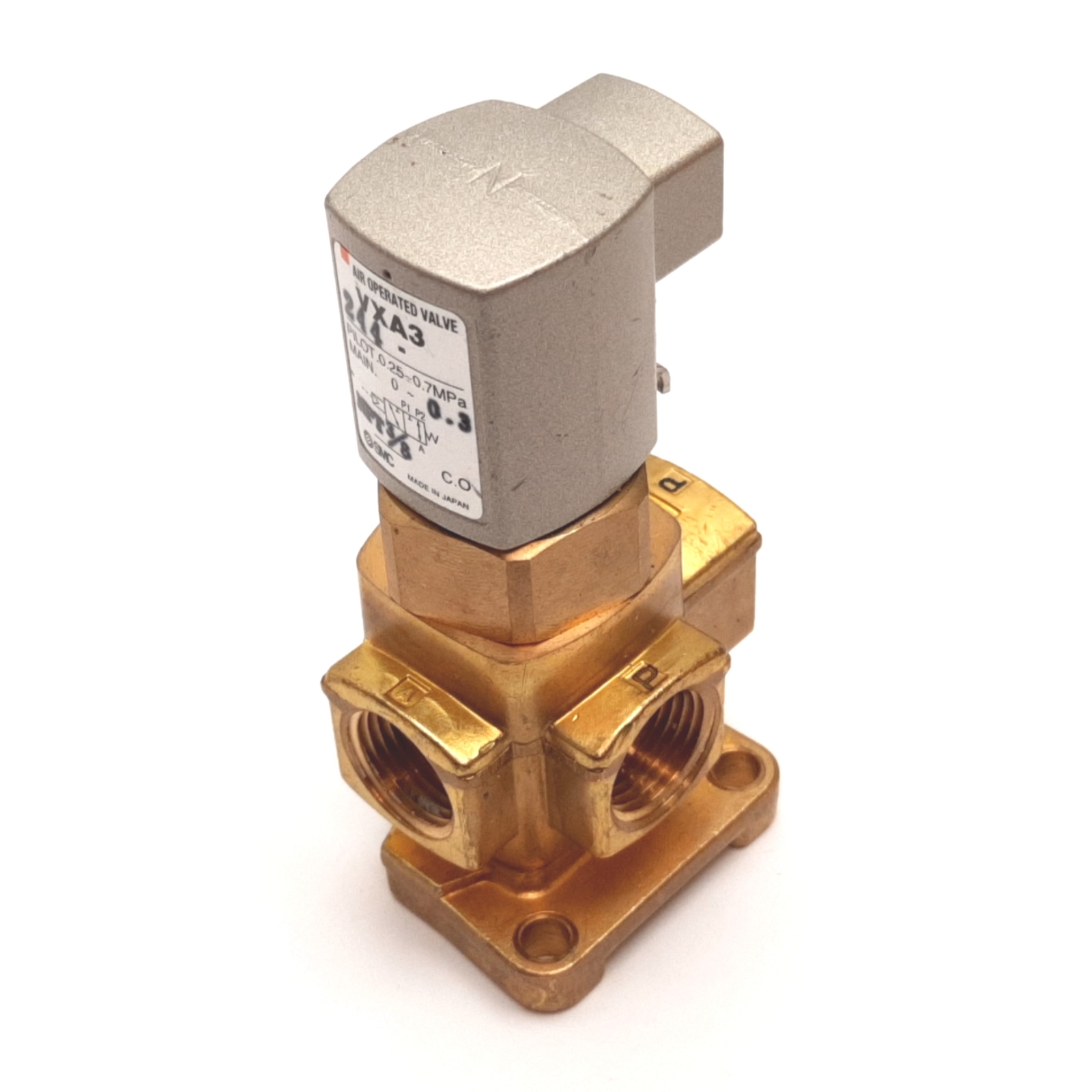 SMC VXA3 Air Operated Valve, 2-Position 3-Port, Pilot: 0.25-0.7MPa, Main: 0.3MPa
