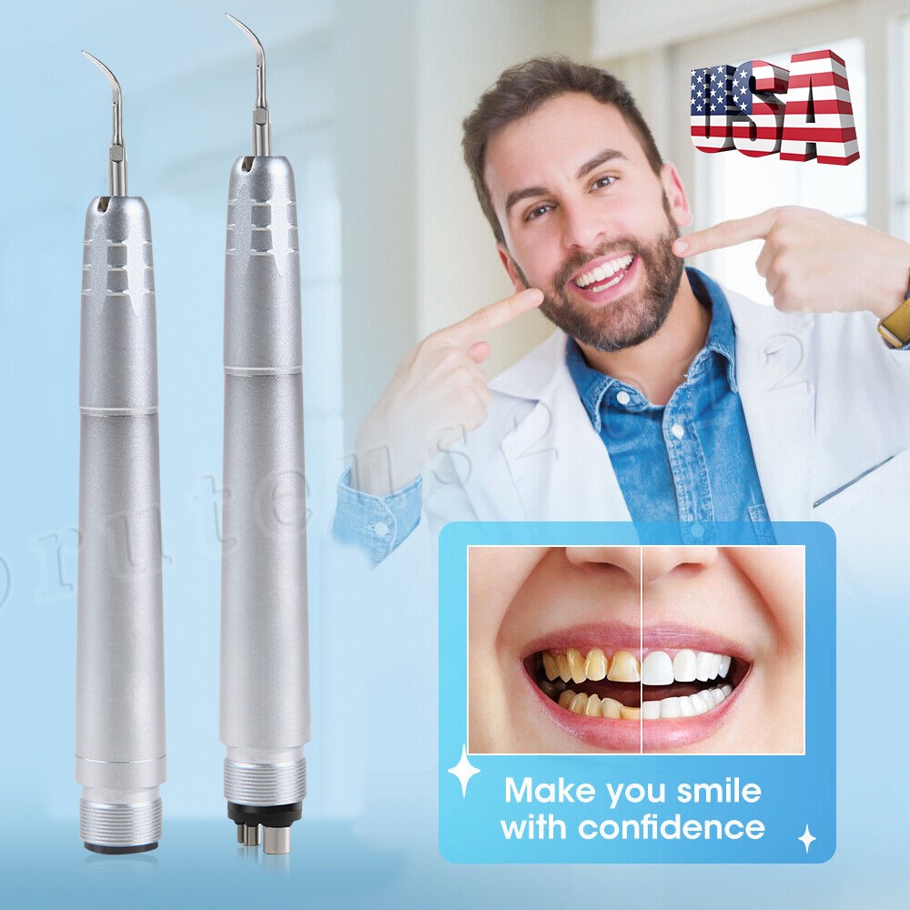 Dental Ultrasonic Air Perio Scaler Handpiece Hygienist 2/4 Holes with 3 Tips