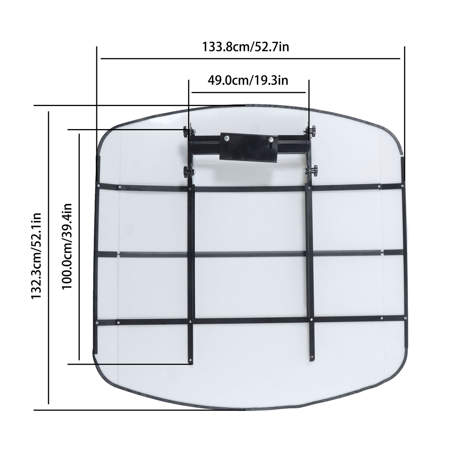 52″ X 52″ White For John Deere 2″ x 2″ or 2″ x 3″ ROPS Tuff Top Tractor Canopy
