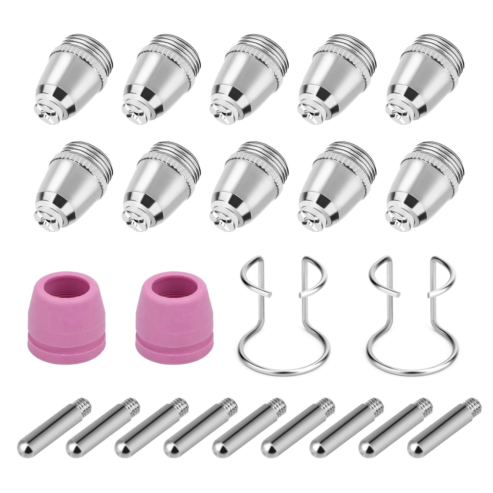 24pcs Plasma Cutter Torch Consumables Tip Kit For SG-55, AG-60, WSD-60, CUT50 60