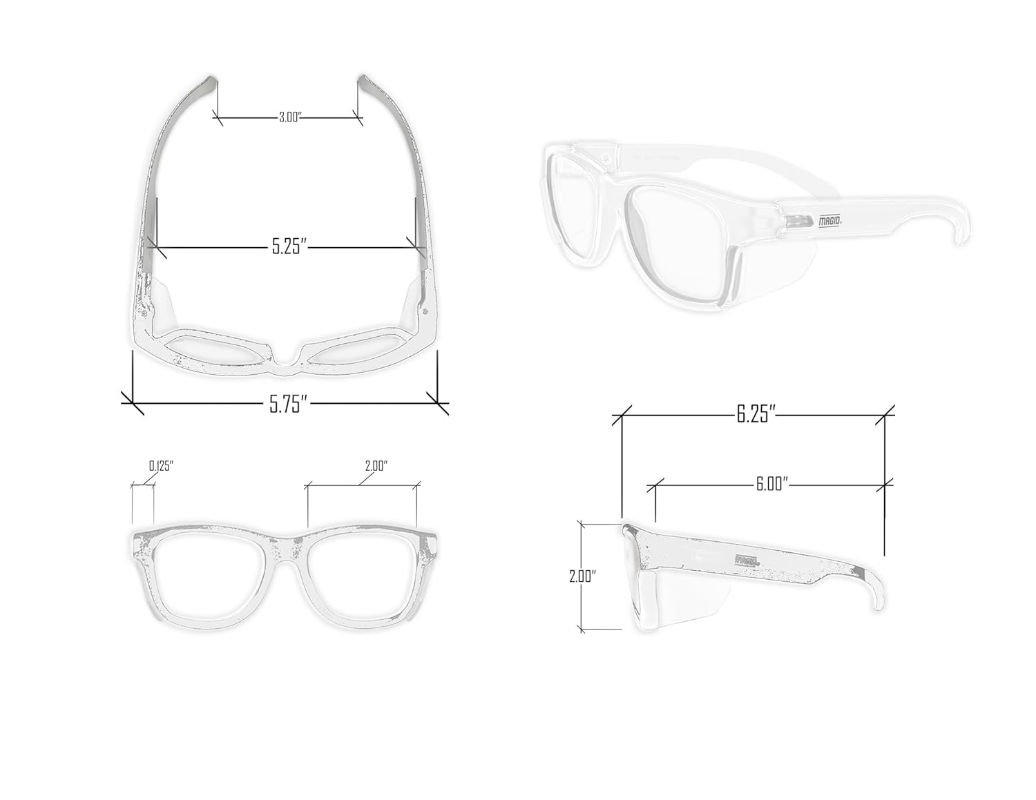 Anti-Fog Polycarbonate Safety Glasses with Side Shields, 1 Pair, Clear Lens