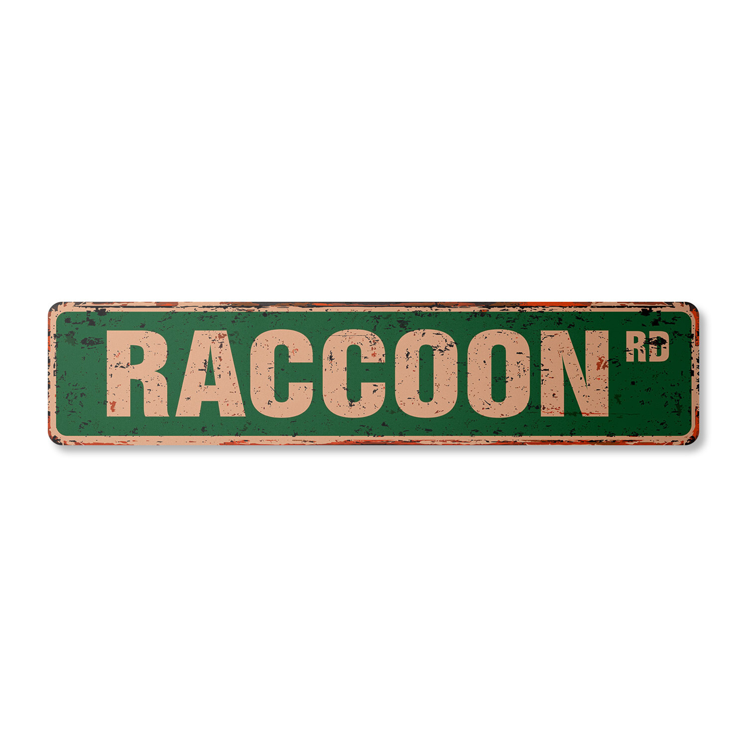 RACCOON Vintage Street Sign Metal Plastic raccoons lover small animal xing